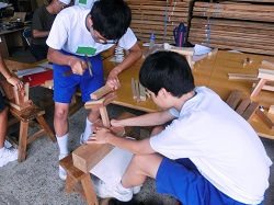 職場体験学習の風景です。